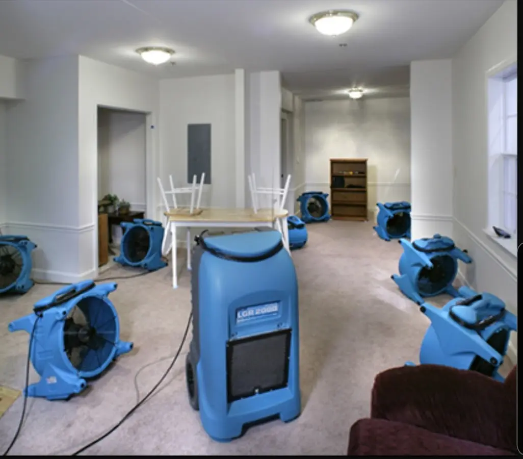 Air movers and dehumidifier setup for Water Damage Restoration in Grants Pass
