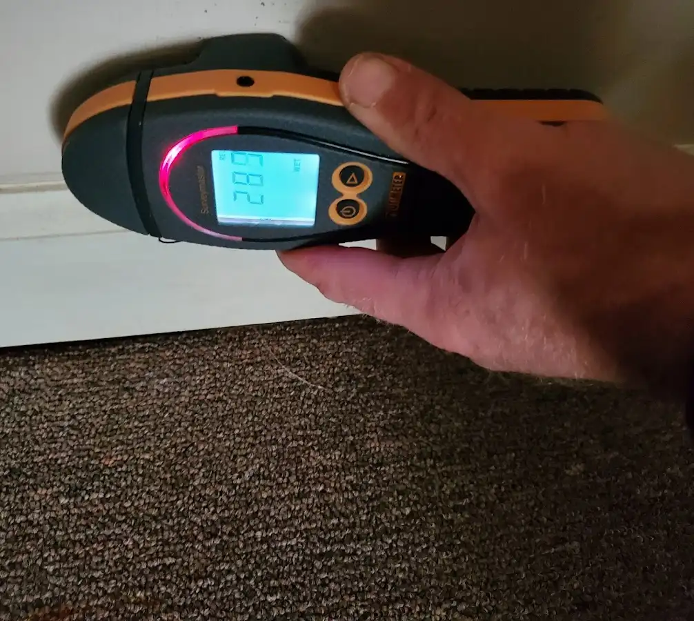 Moisture detection at baseboard during Sewage Cleanup & Sanitation in Grants Pass